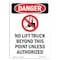 Signmission OSHA Danger Sign, No Lift Truck Beyond, 10in X 7in Aluminum, 7" W, 10" L, Portrait OS-DS-A-710-V-2442 - alternate 1